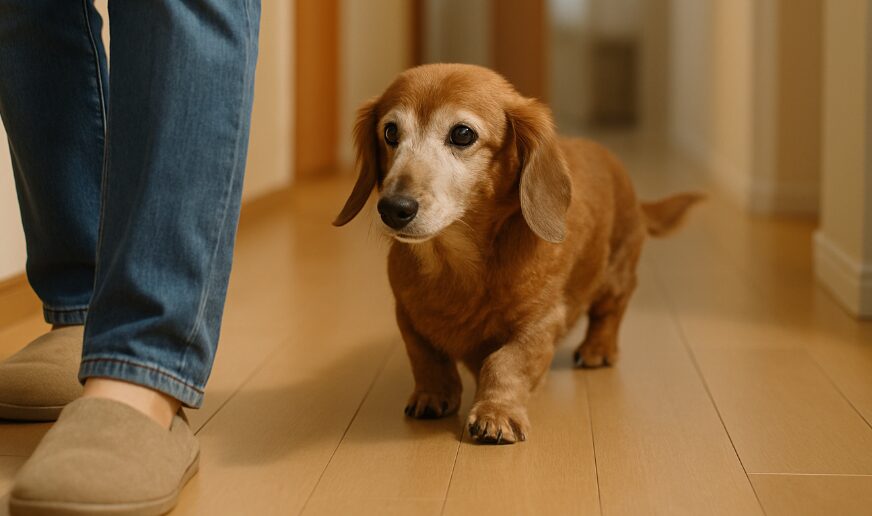 老犬が飼い主についてくる理由と心理